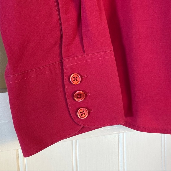 Talbots Petites size 14 magenta pink button down shirt - Picture 5 of 7